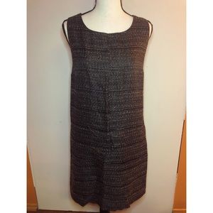Awada Gray and Black Tweed Shift Dress
